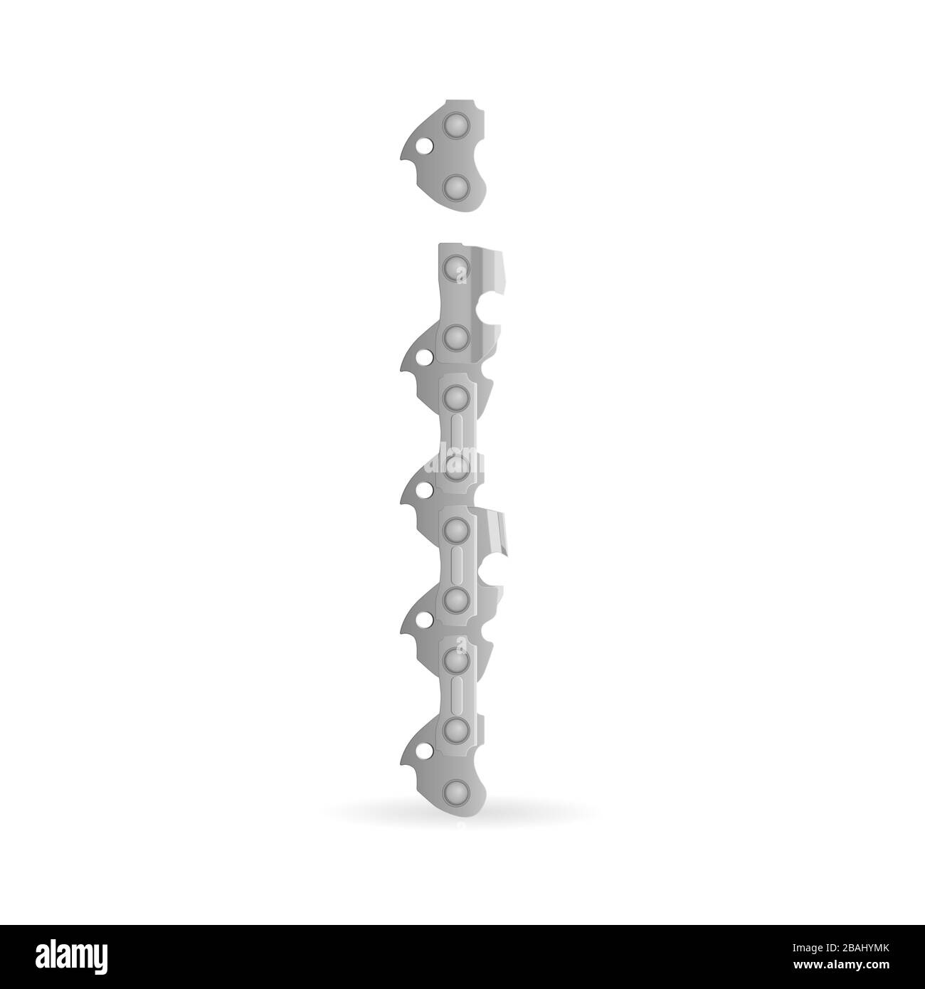 Chainsaw chain letter I on a white background. Vector illustration