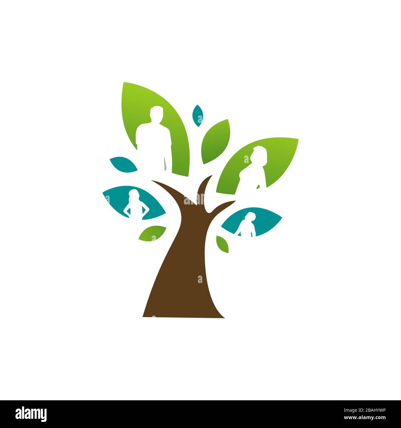 creative concept of human tree family Logo icon vector illustrations Stock Vector