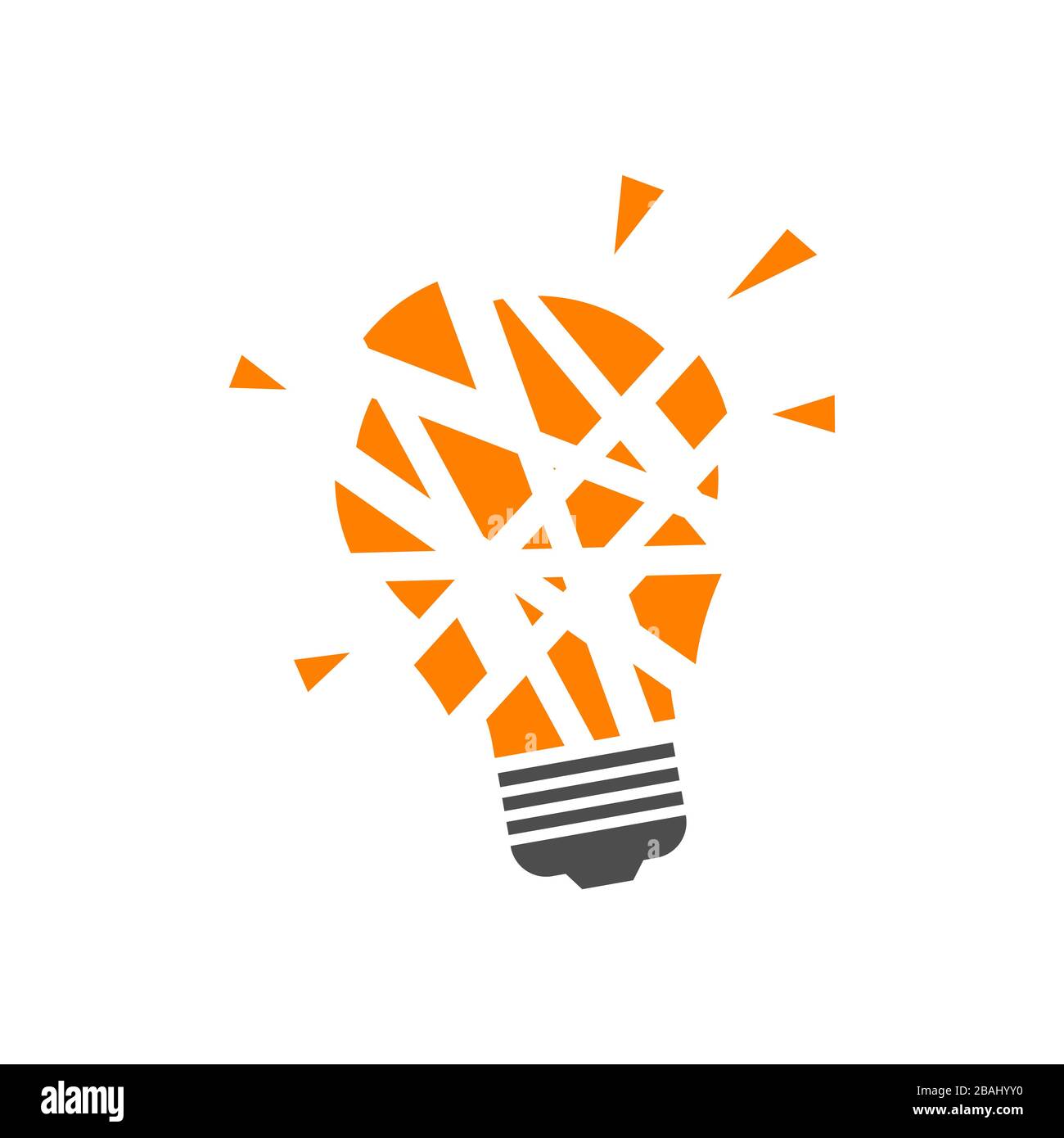 cracked light bulb logo design. simple vector illustrations Stock Vector