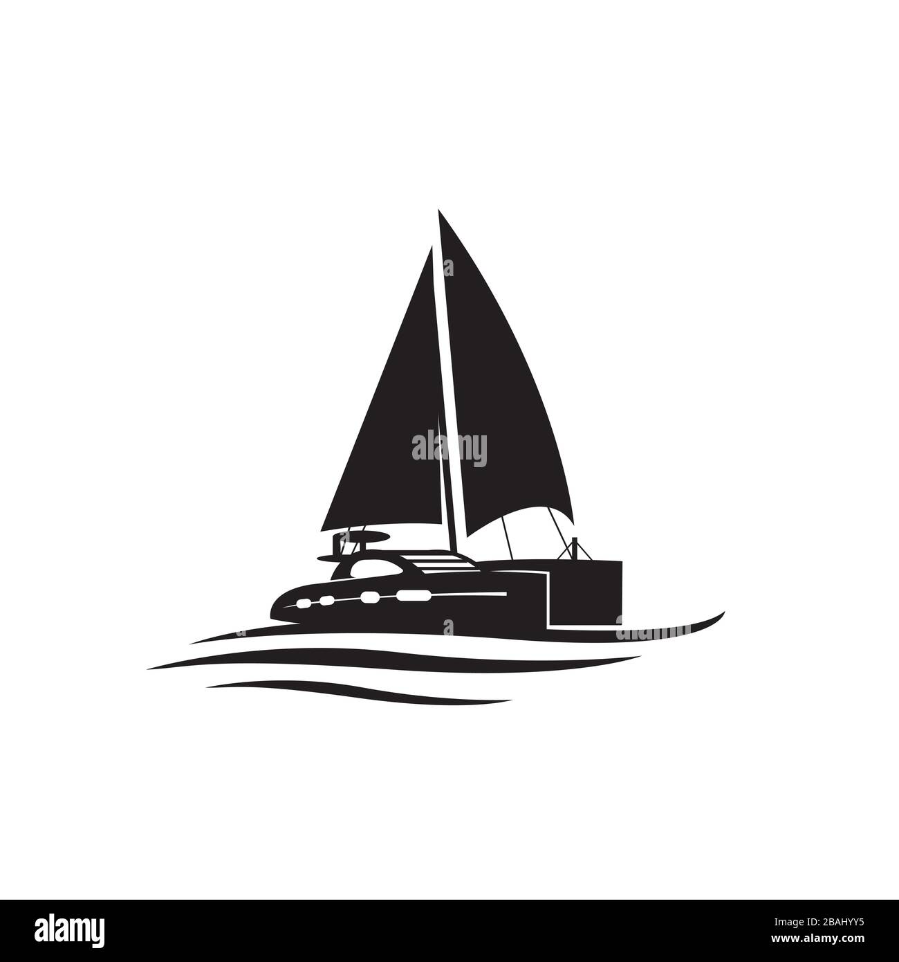 simple custom ship boat yacht sailing logo design vector illustrations
