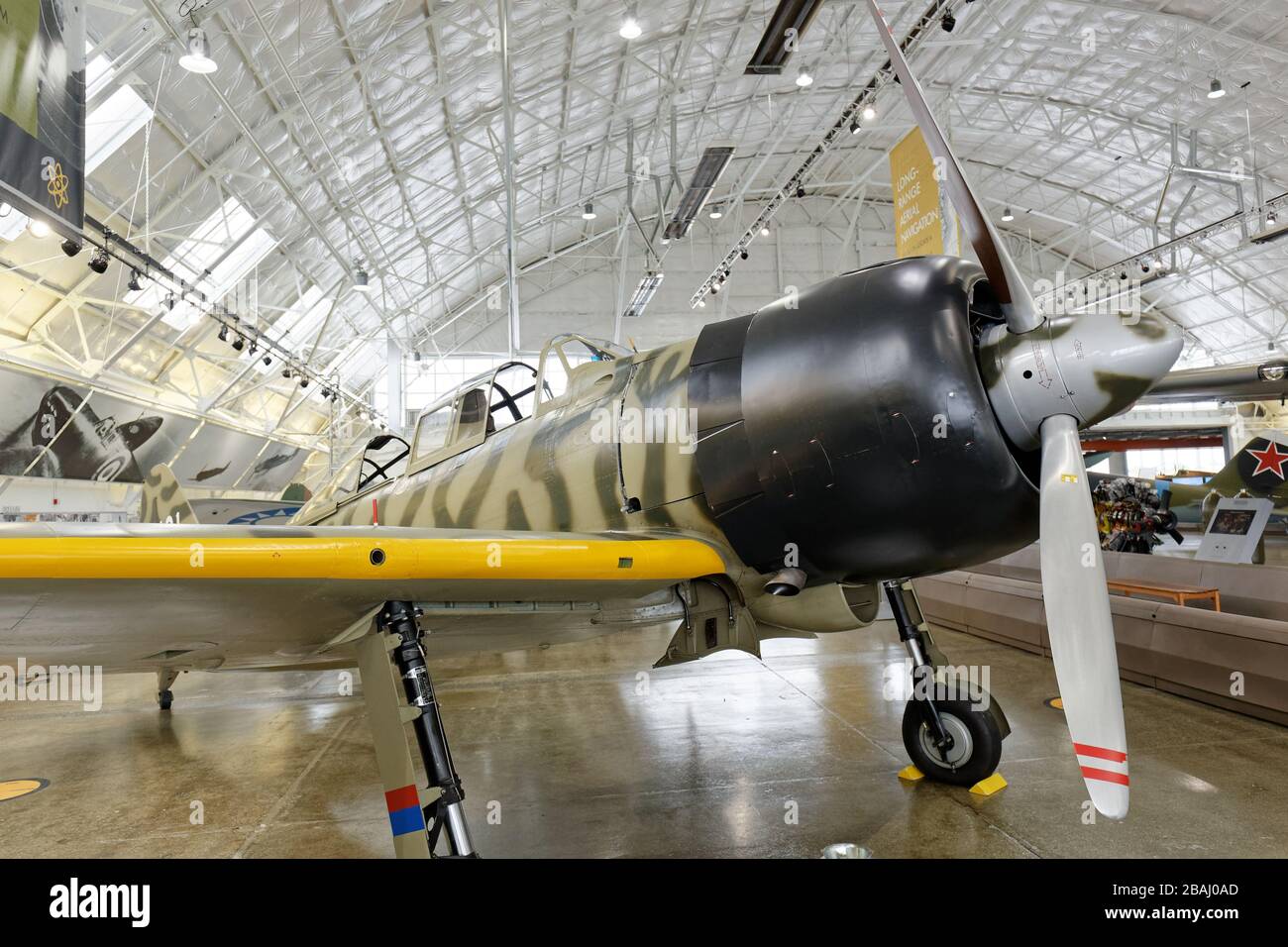 SEPTEMBER 19, 2015, EVERETT, WA: Close-up of the Mitsubishi A6M3-22 Reisen 'Zero' on display at a Seattle-area museum. Stock Photo