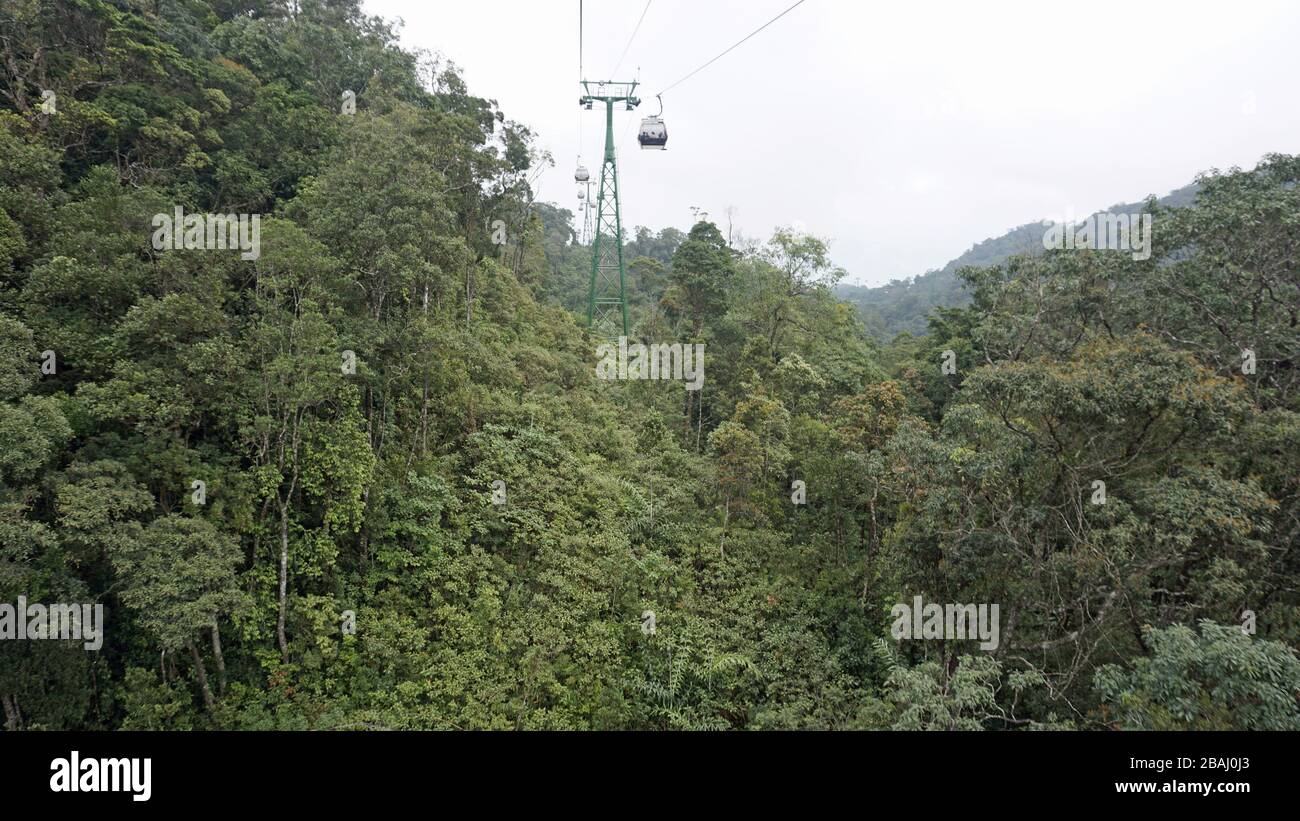 cable car in bana hills in vietnam Stock Photo