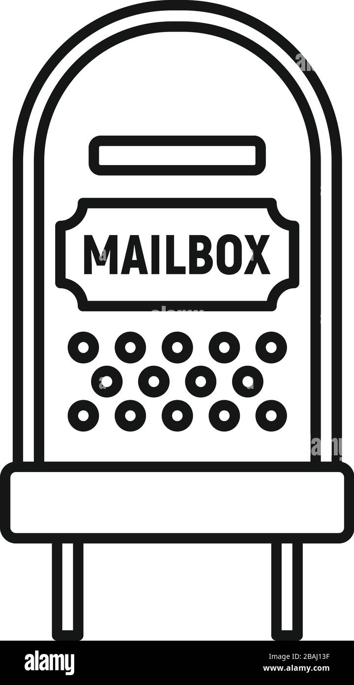 Old mailbox icon. Outline old mailbox vector icon for web design isolated on white background Stock Vector