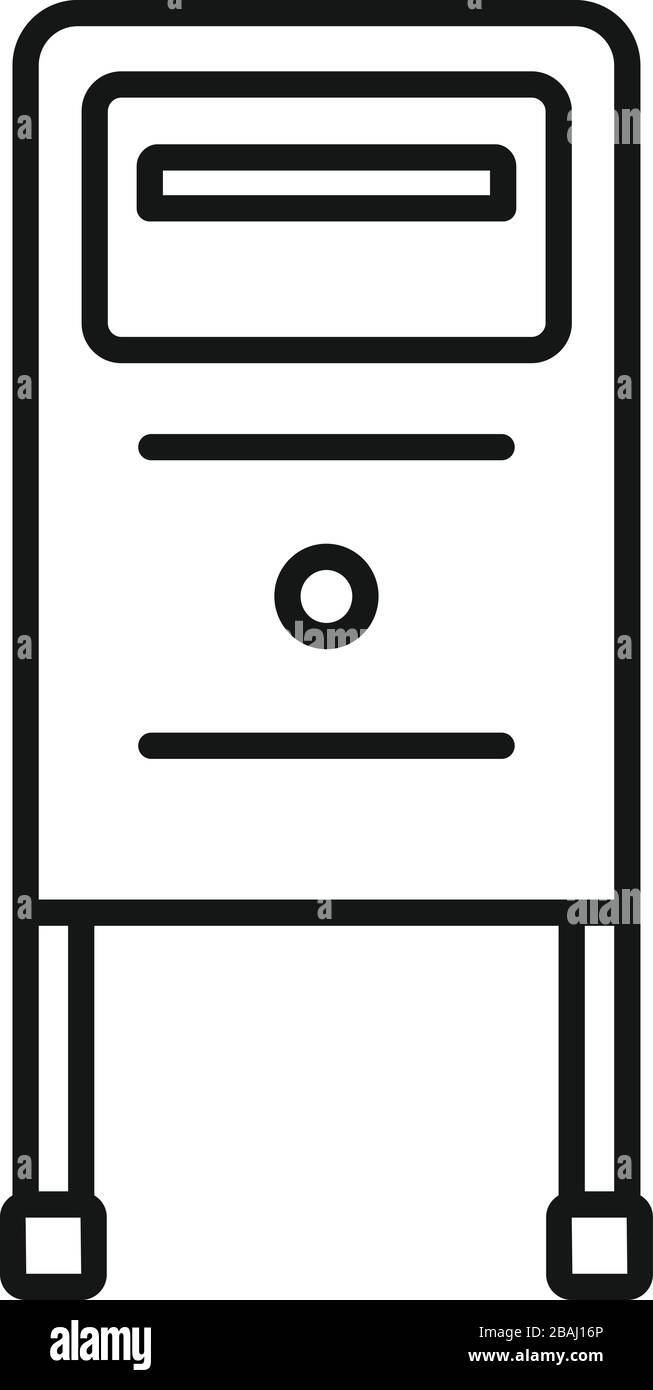Postbox icon. Outline postbox vector icon for web design isolated on white background Stock Vector