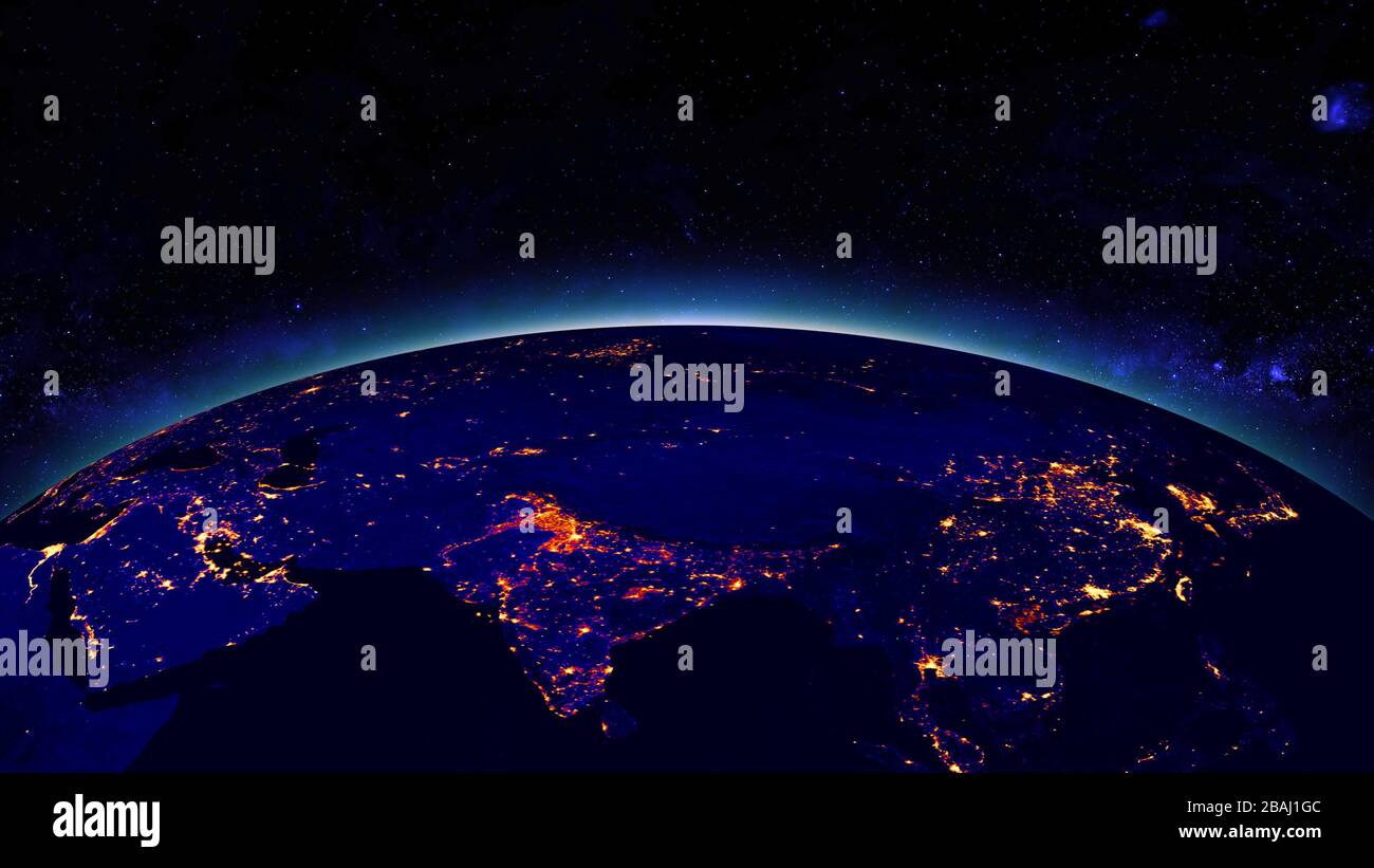 Planet Earth with a spectacular sunset Stock Photo - Alamy
