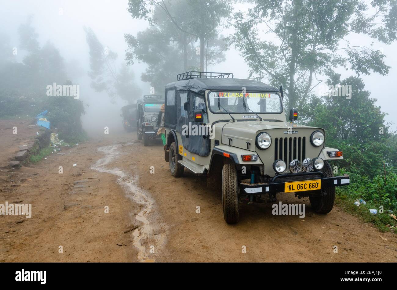 Jeep safari on an offroad trail through world’s highest elevation tea