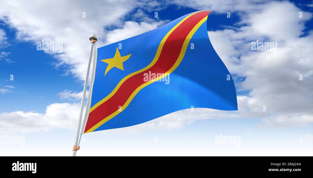 Congo Democratic Republic - waving flag - 3D illustration Stock Photo ...