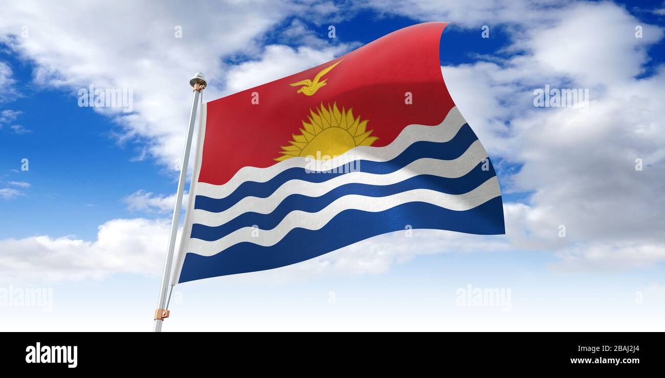 Kiribati 3d waving flag hi-res stock photography and images - Alamy