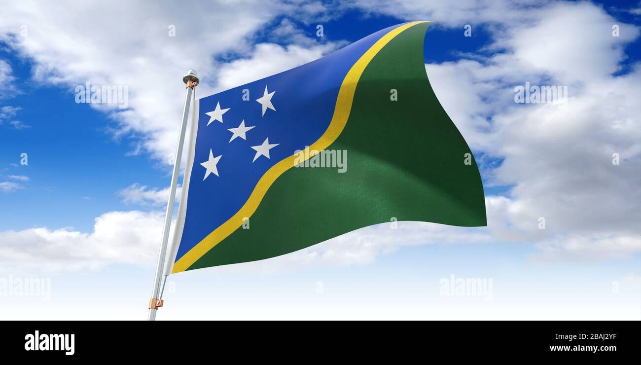 Solomon Islands - waving flag - 3D illustration Stock Photo - Alamy