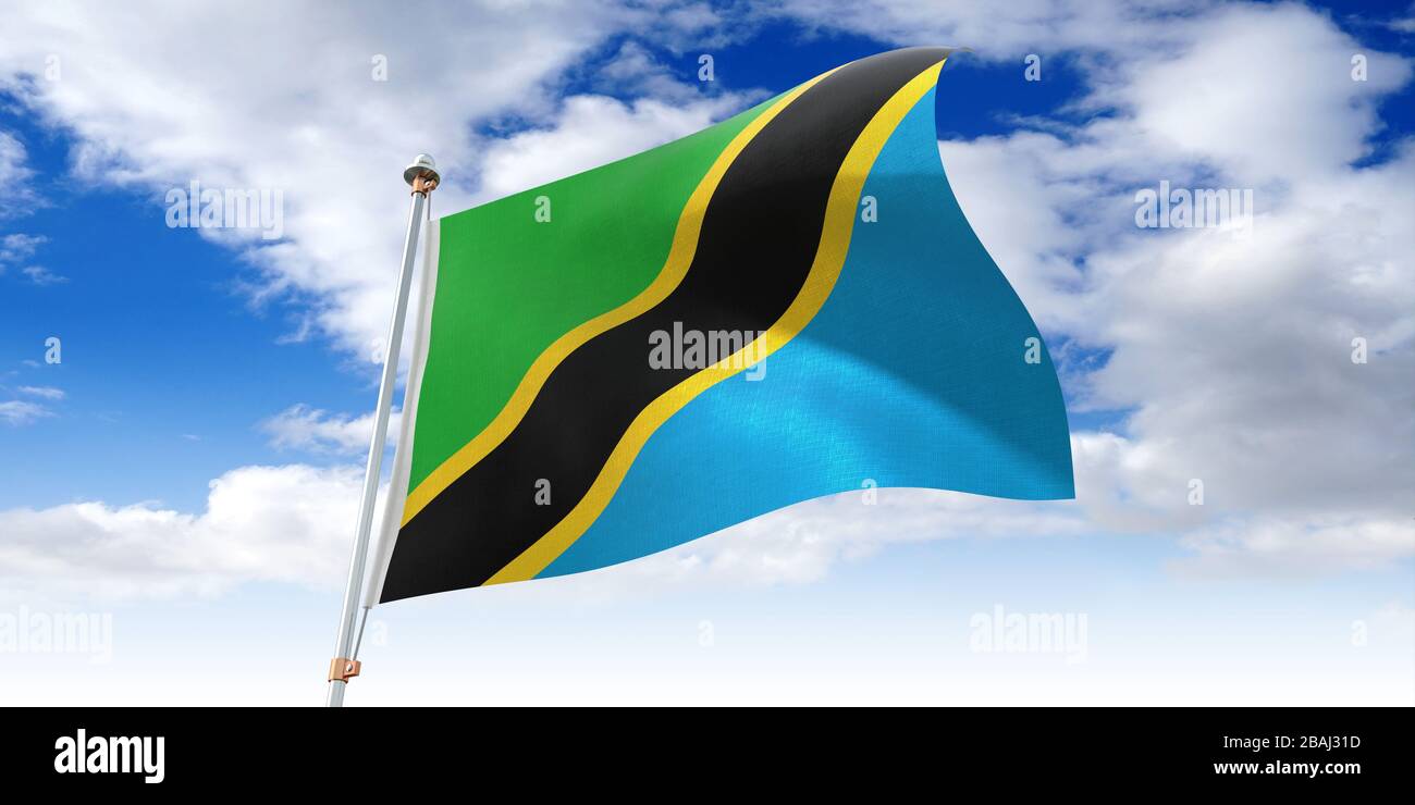Tanzania - waving flag - 3D illustration Stock Photo - Alamy