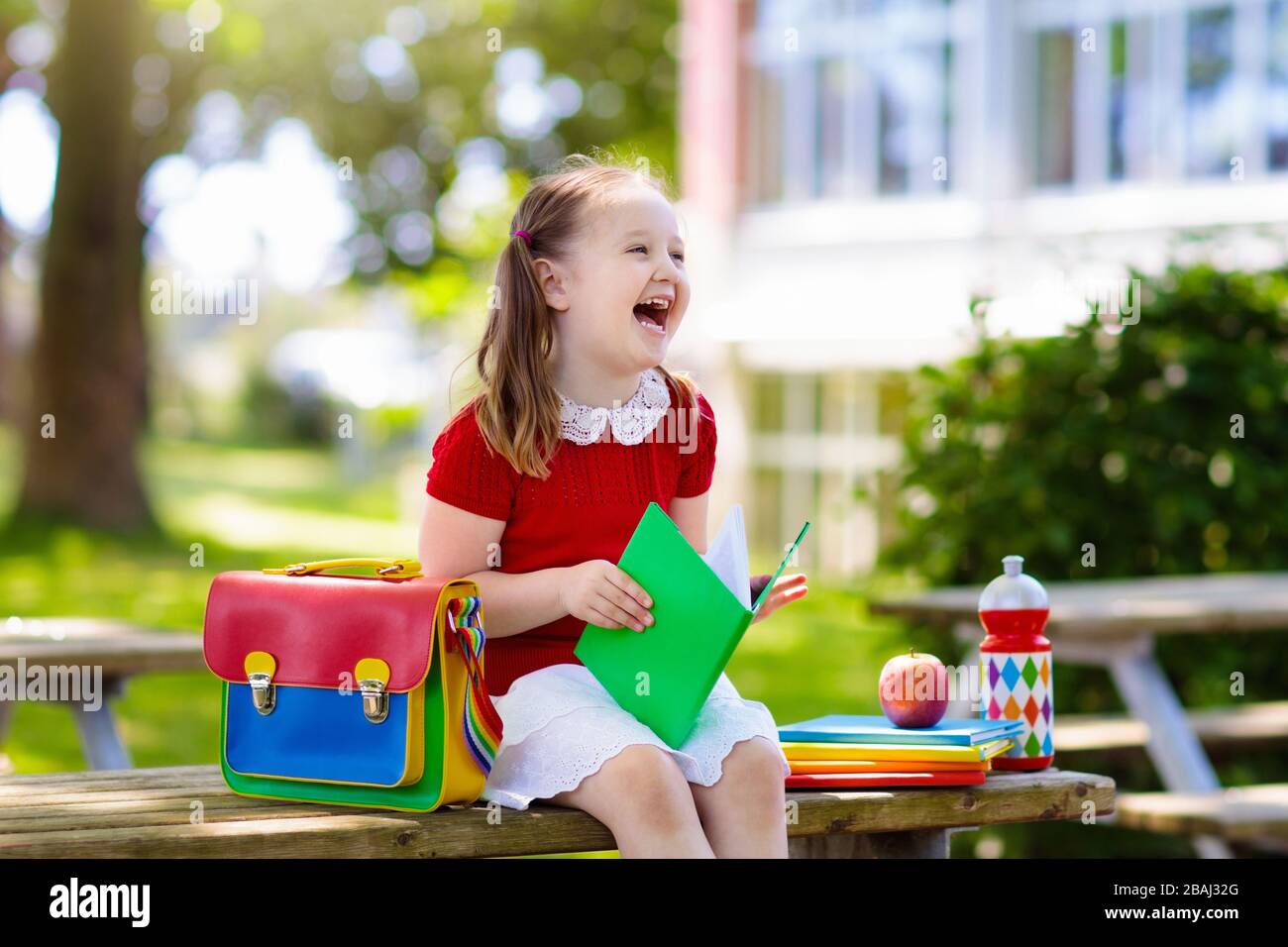 Child going back to school. Start of new school year after summer