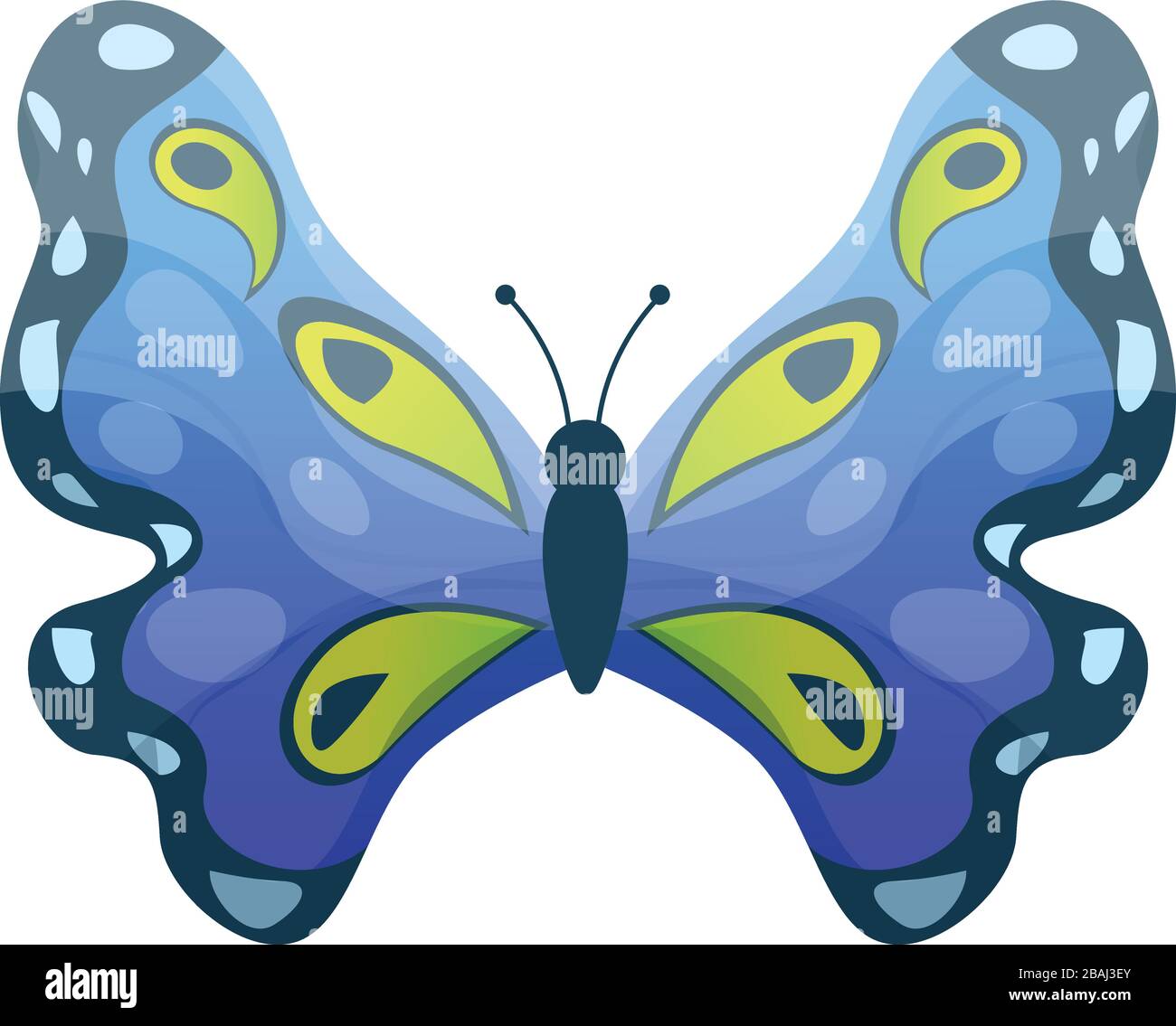 Blue butterfly icon. Cartoon of blue butterfly vector icon for web ...