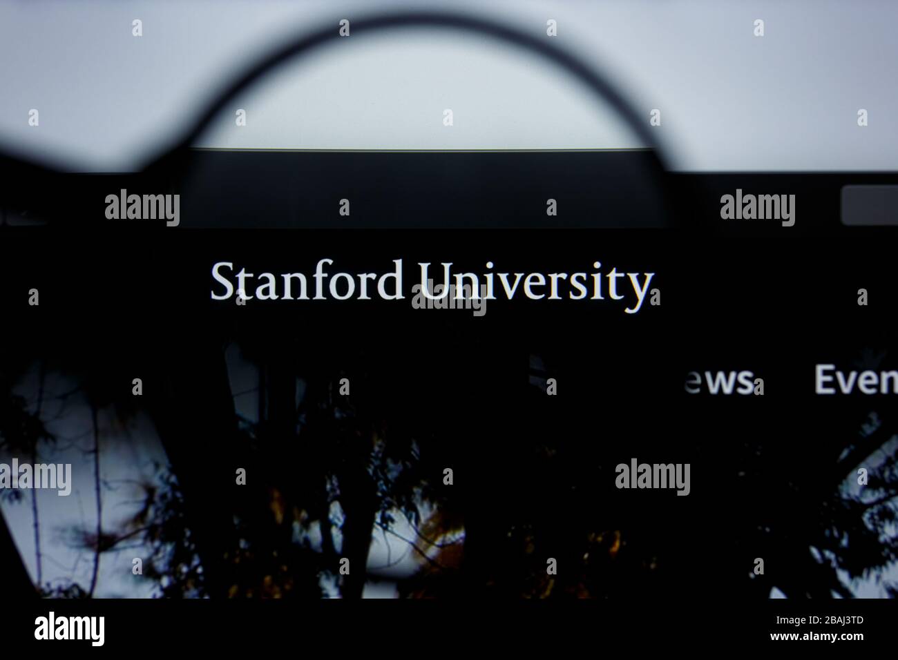 Los Angeles, California, USA - 17 Jule 2019: Illustrative Editorial of STANFORD UNIVERSITY website homepage. STANFORDUNIVERSITY logo visible on display screen. Stock Photo