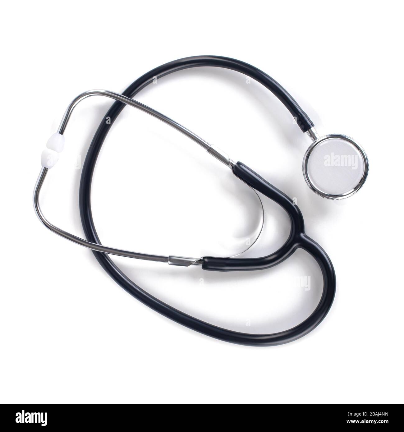 black medical stethoscope isolated on white background Stock Photo - Alamy