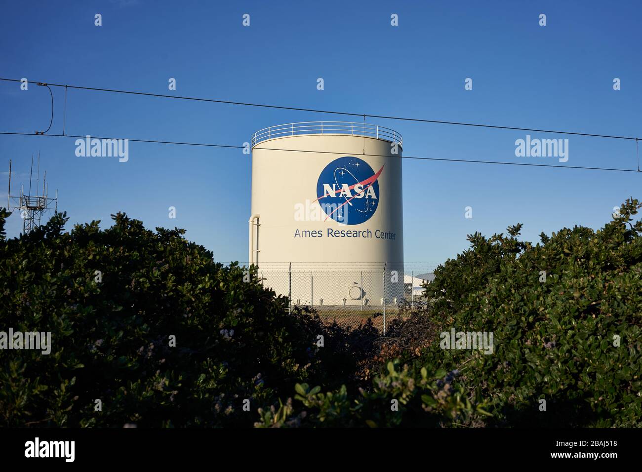 The NASA Ames Research Center, a major NASA research center at Moffett Federal Airfield in Mountain View, California, seen on Monday, Mar 2, 2020. Stock Photo