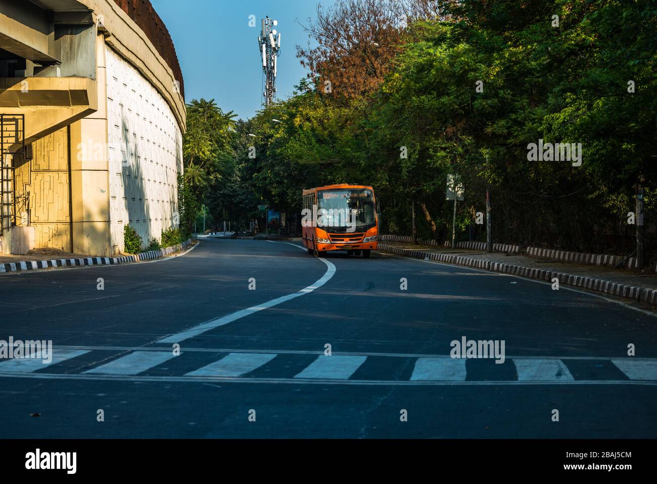 New Delhi, India. 22nd Mar 2020. A street view near RK Puram Metro Station, New Delhi after called off citizen curfew to prevent pandemic novel corona Stock Photo