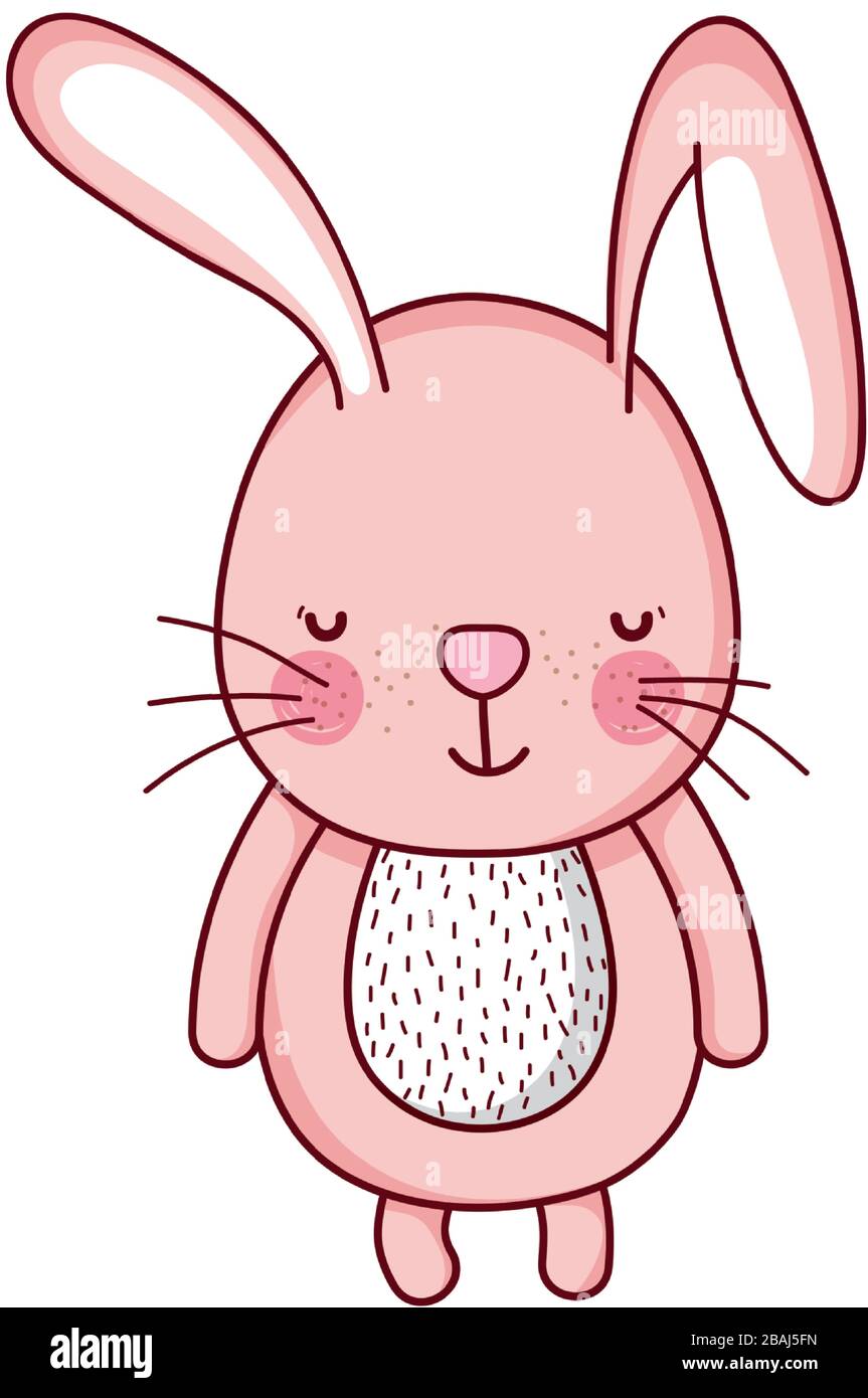 cute rabbit animal cartoon isolated icon design vector illustration ...