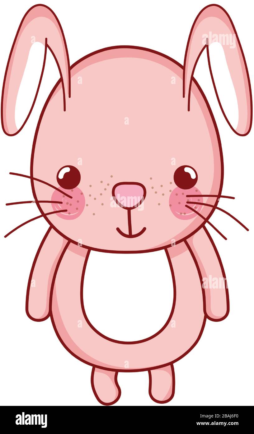 cute rabbit animal cartoon isolated icon design vector illustration ...
