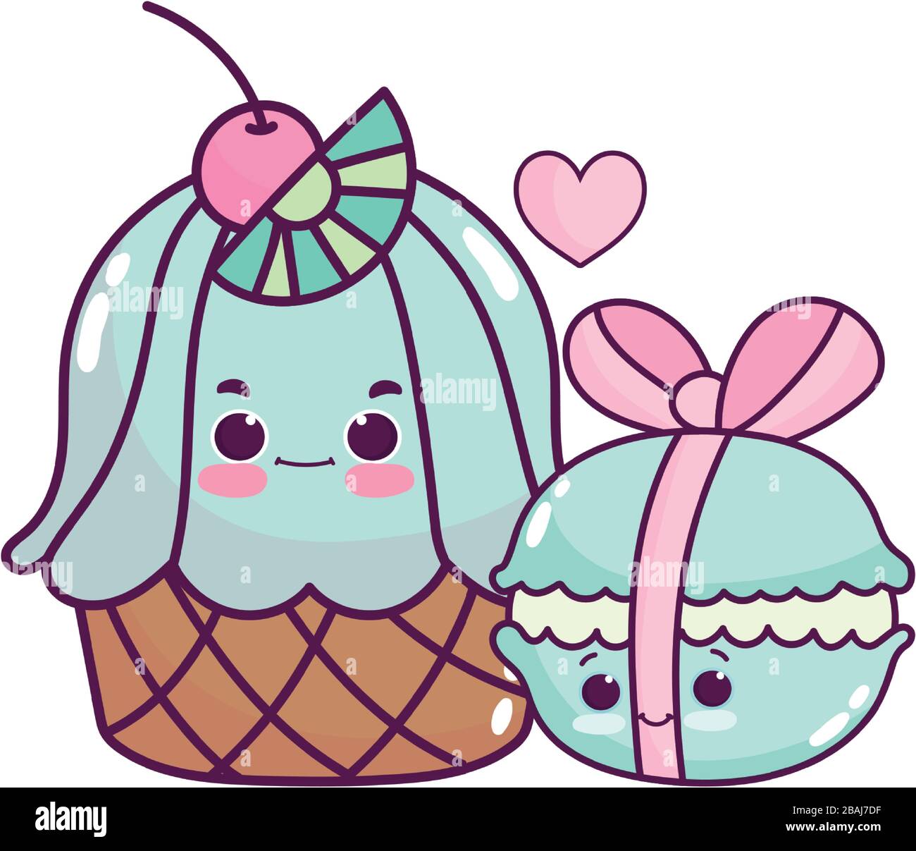 cute food cupcake with lime and macaroon with ribbon sweet dessert ...