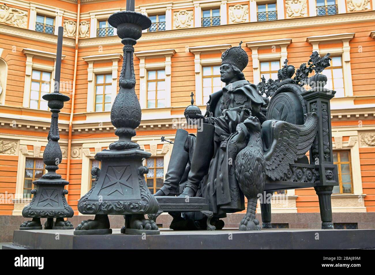 Monument to Paul I in the Michael Castle, Mikhailovskiy Castle in St. Petersburg, Russian Federation Stock Photo