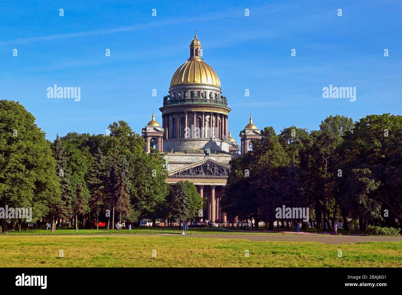 St. Isaac's Cathedral on Isaac square in St. Petersburg, Russian Federation Stock Photo
