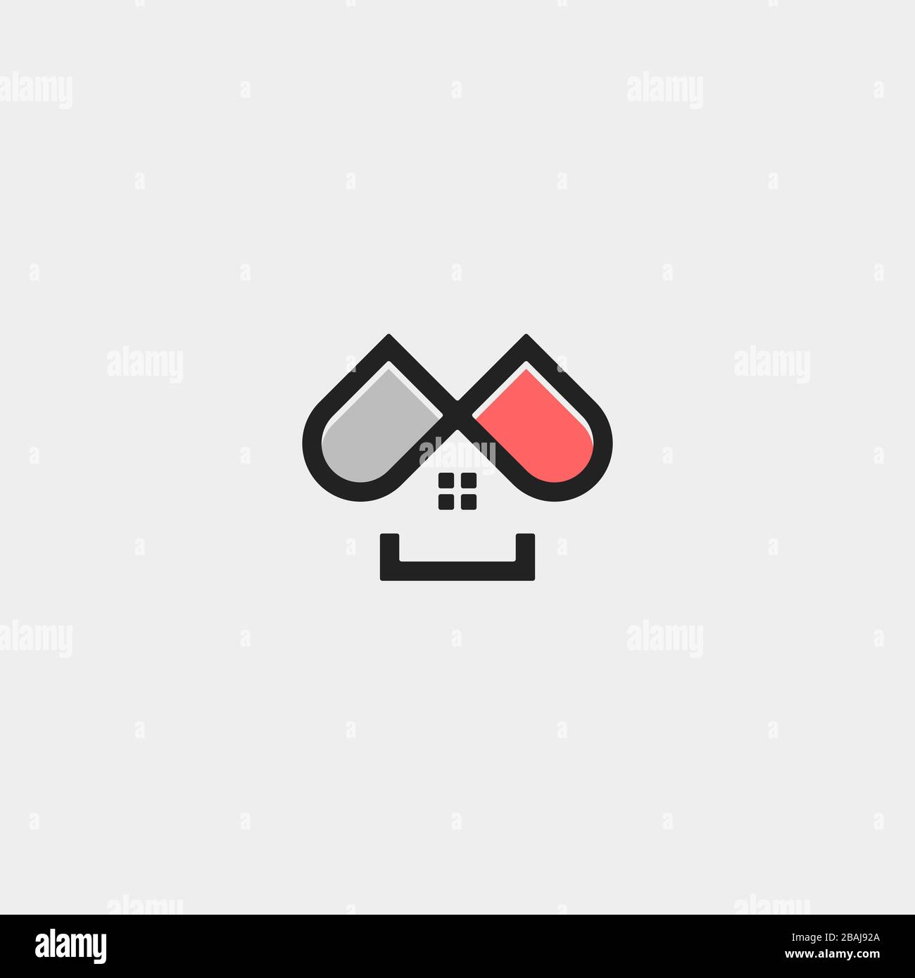 Home Capsule Logo Template Vector Design illustration Stock Vector