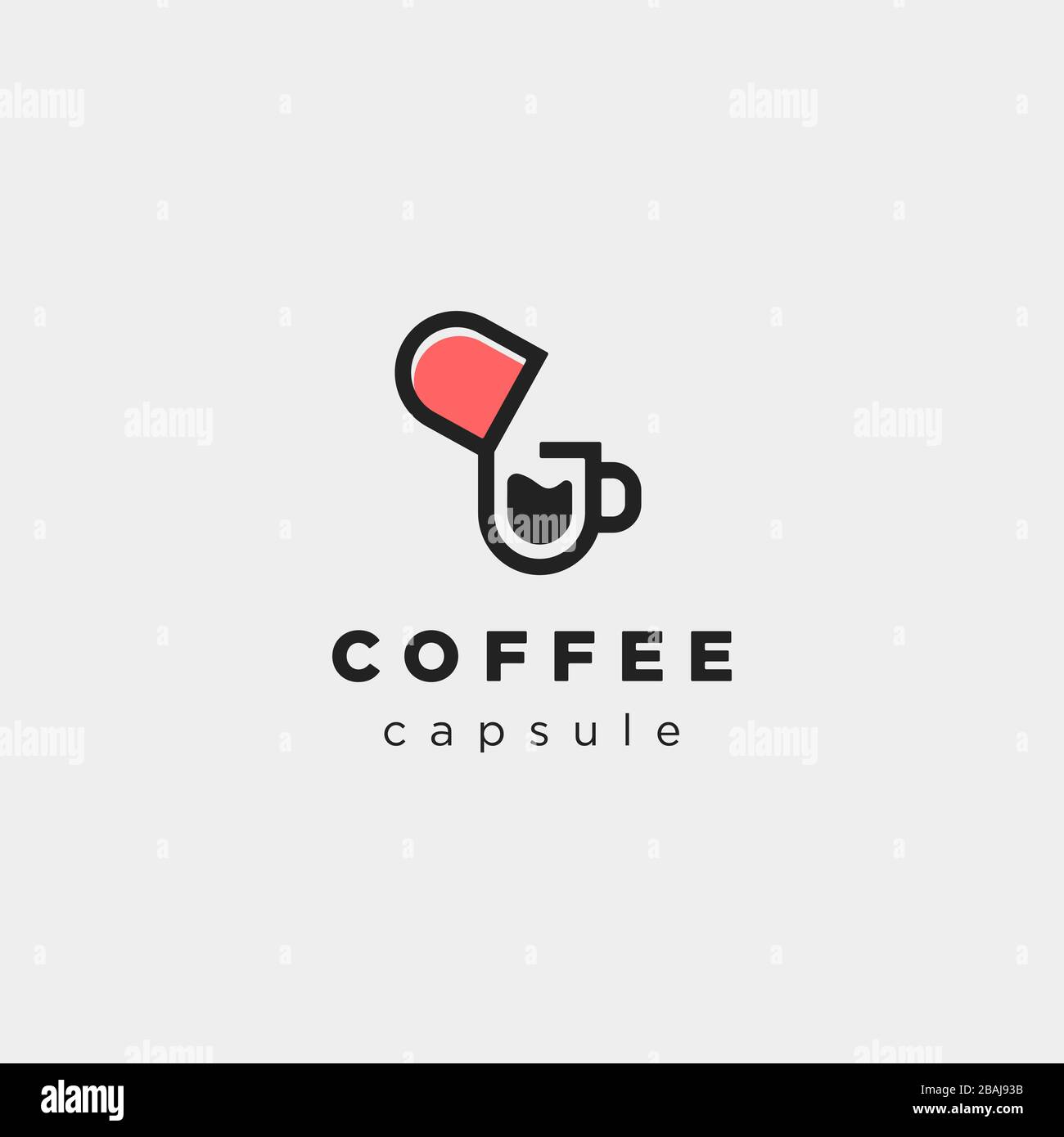 Capsule Coffee Cup logo template Vector design Stock Vector Image & Art