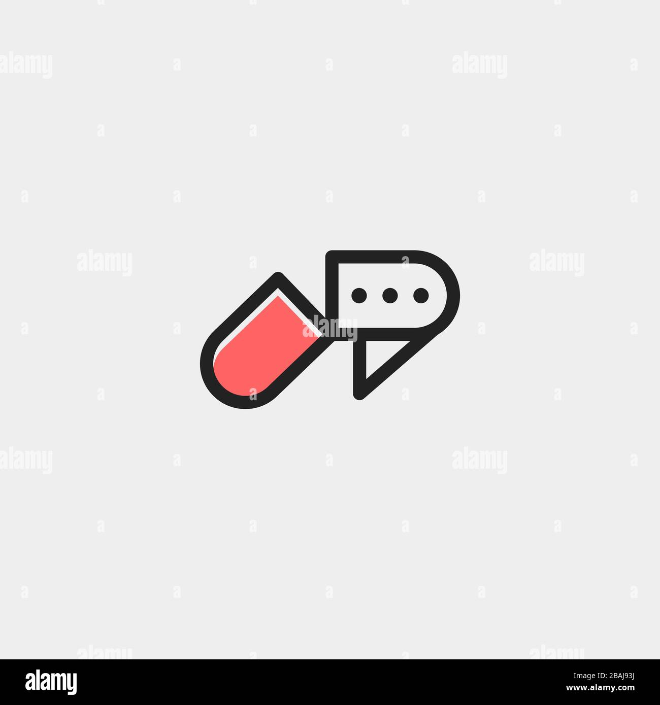 Capsule Chat Talk Logo template Vector Design illustration Stock Vector