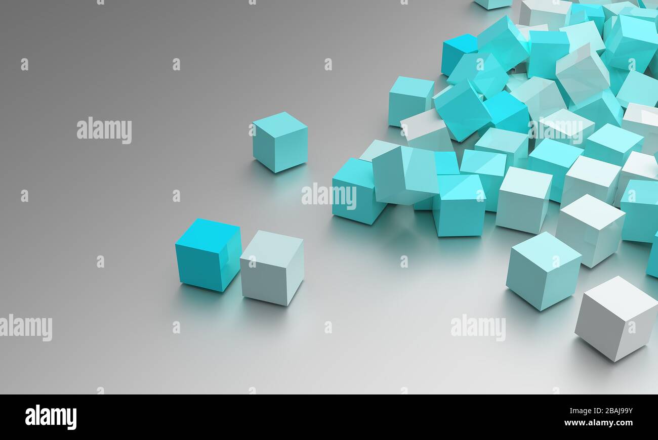 3d abstract cubes boxes background - 3d Rendering Stock Photo - Alamy