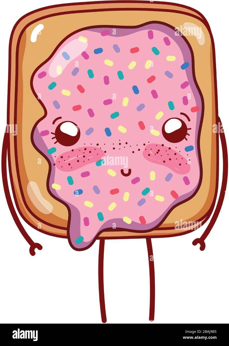 bread with jam breakfast food cute kawaii isolated icon vector