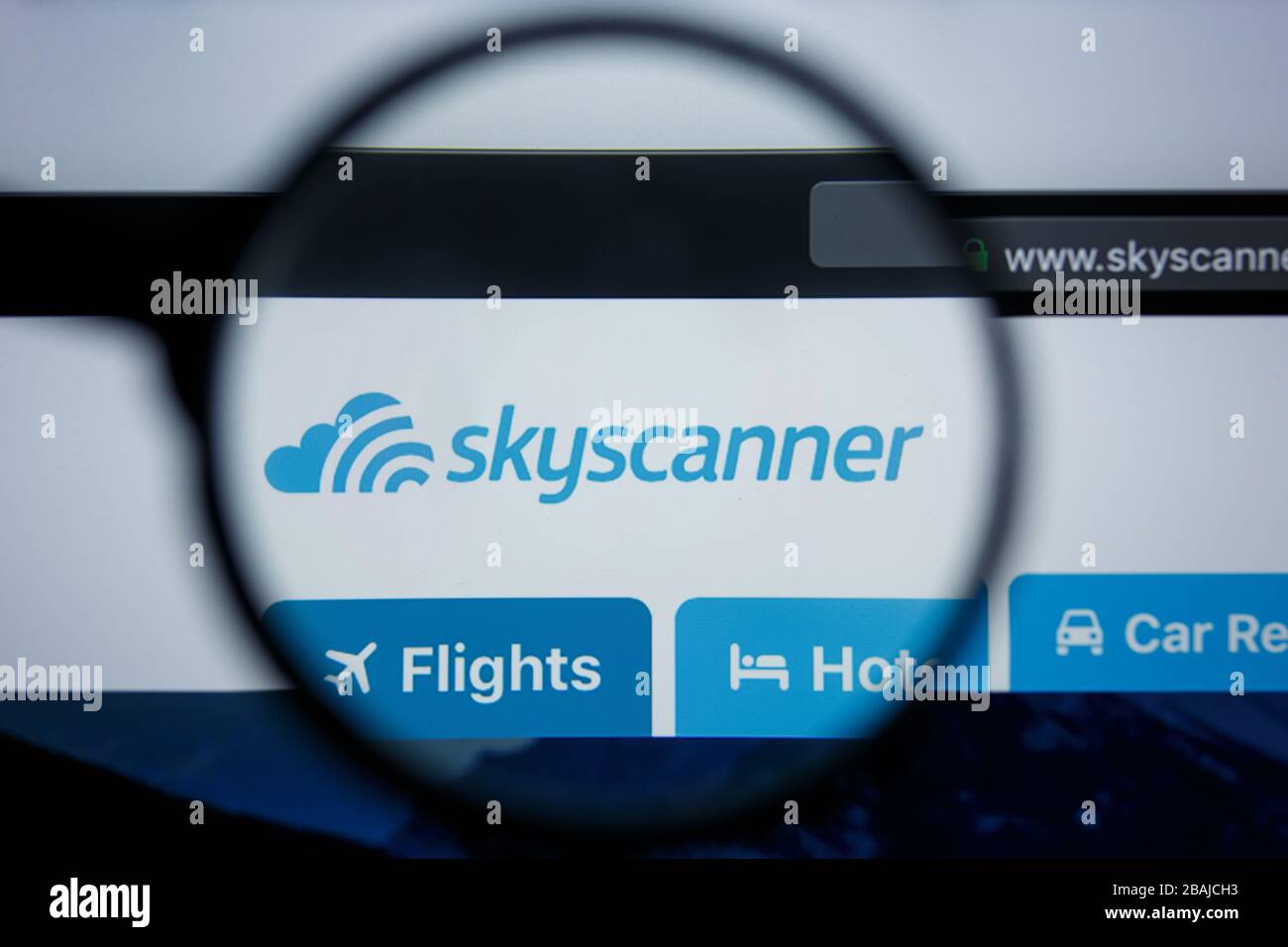 Los Angeles California Usa 17 Jule 19 Illustrative Editorial Of Sky Scanner Website Homepage Skyscanner Logo Visible On Display Screen Stock Photo Alamy