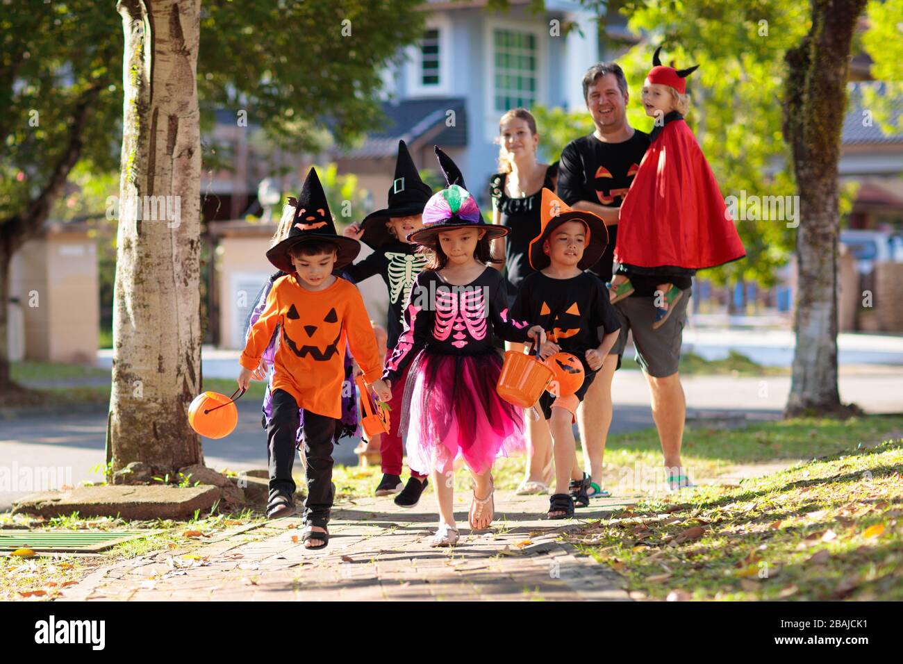 Child in Halloween costume. Mixed race Asian and Caucasian kids and