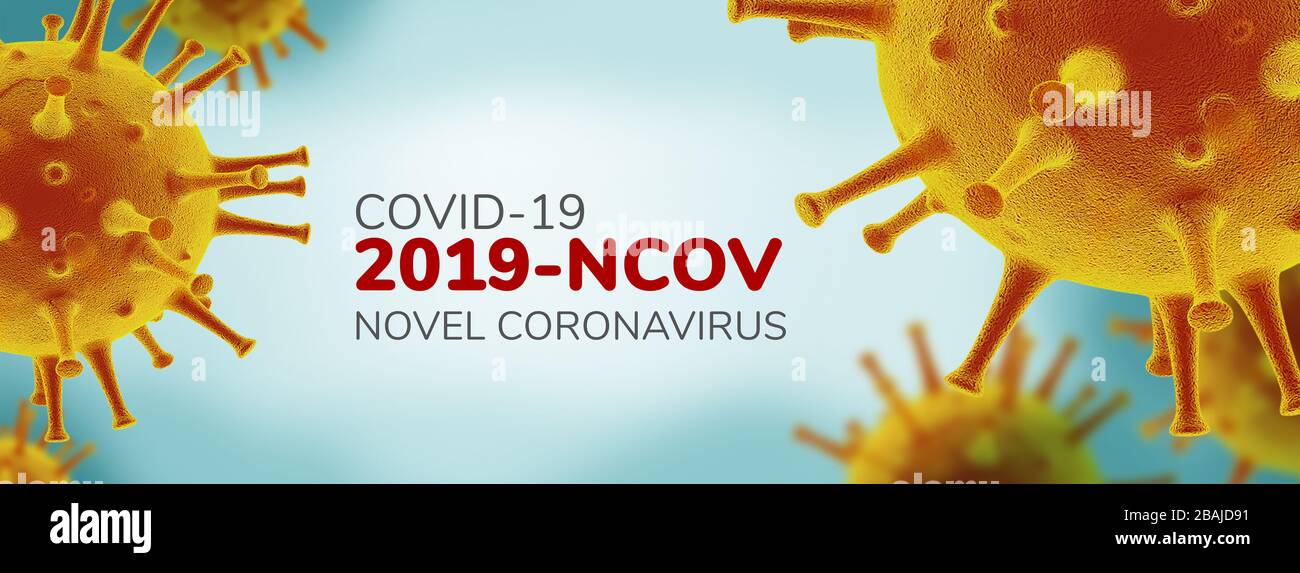 Novel Coronavirus 2019-nCoV, Virus Covid 19-NCP. Realistic 3D illustration Stock Photo