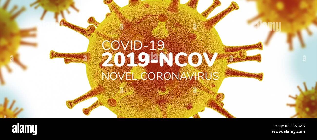 Novel Coronavirus 2019-nCoV, Virus Covid 19-NCP. Realistic 3D illustration Stock Photo