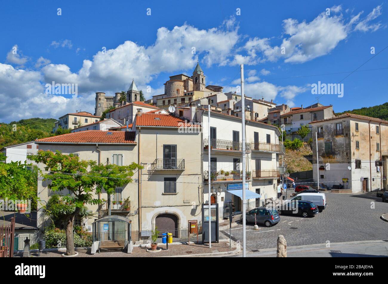 Panoramic view of Carpinone, a village in the Moolise region, Italy Stock Photo