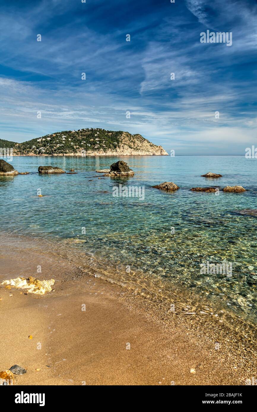 Es Figueral beach, Ibiza, Balearic Islands, Spain Stock Photo