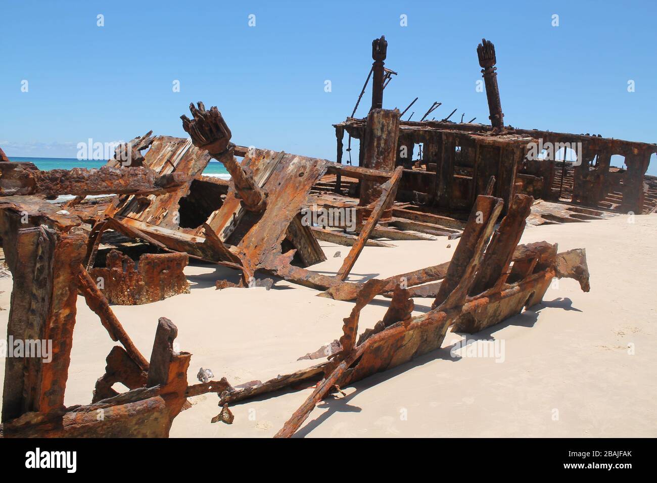 Ship wreck on Fraser Island, Australia Stock Photo