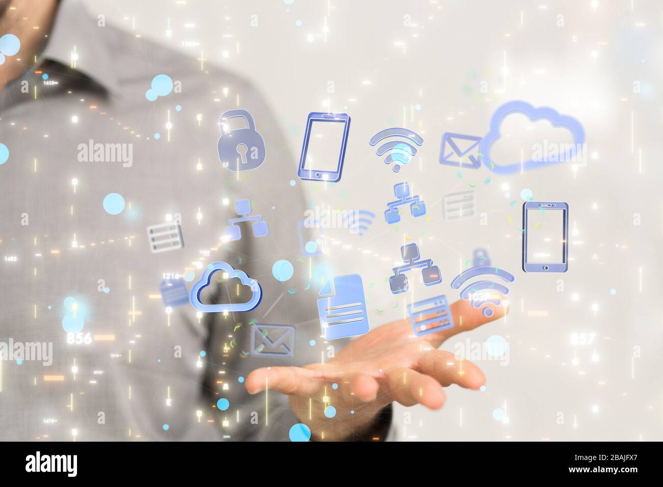 A data code binary concept 3d Stock Photo