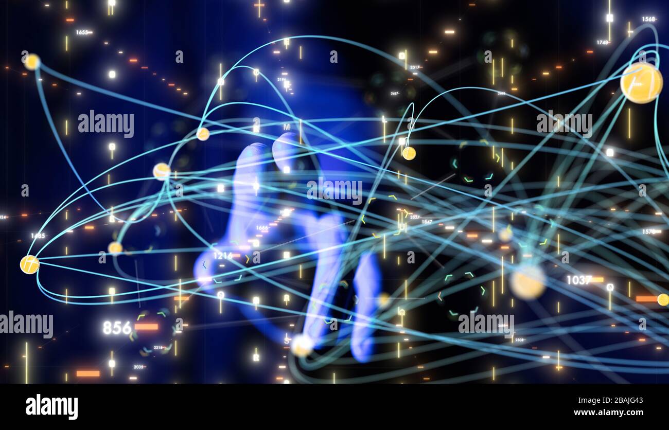 A Abstract technology geometric and data Stock Photo - Alamy