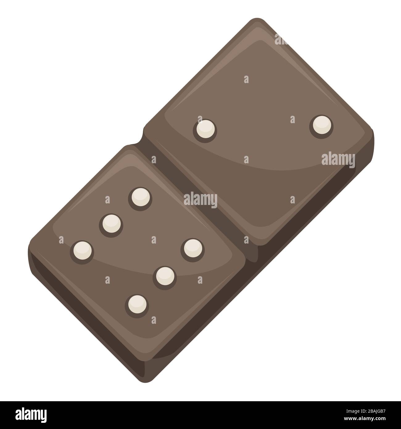 Domino tile for playing board game, piece icon Stock Vector