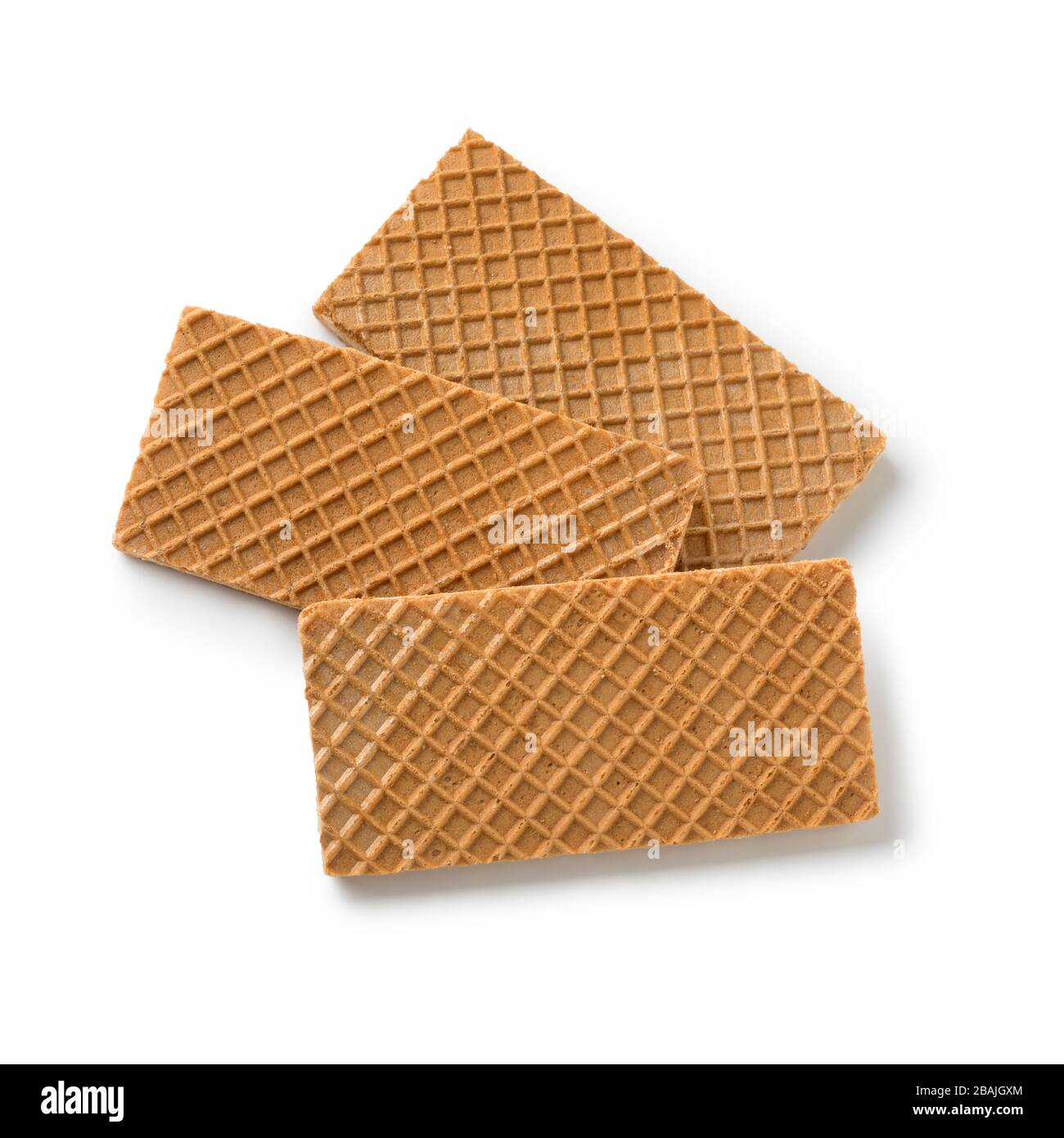 Traditional dutch sweet cookie called wafeltje, waffle isolated on ...