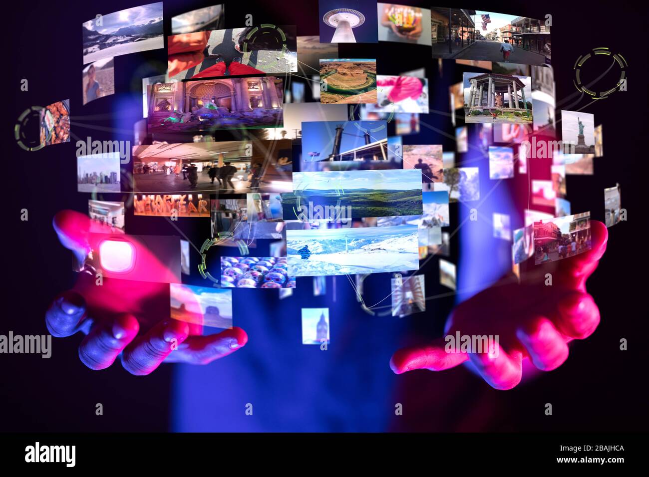 A Internet broadband and multimedia streaming entertainment Stock Photo