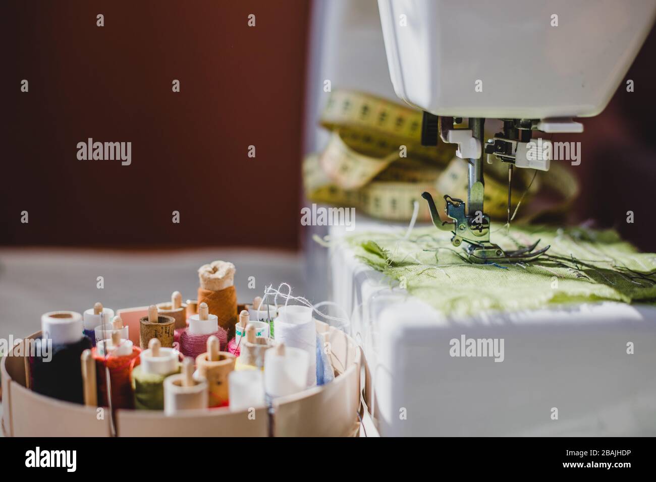 Sewing machine closeup measuring tape hi-res stock photography and ...