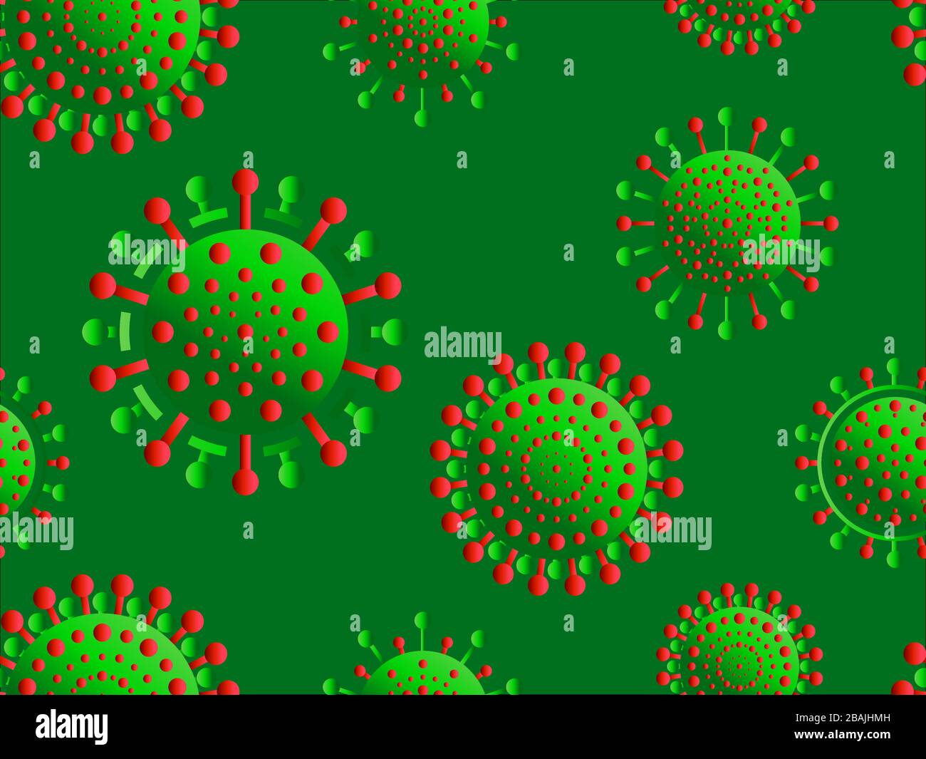Coronavirus disease COVID-19. Virus cell seamless pattern. 2019-nCoV ...