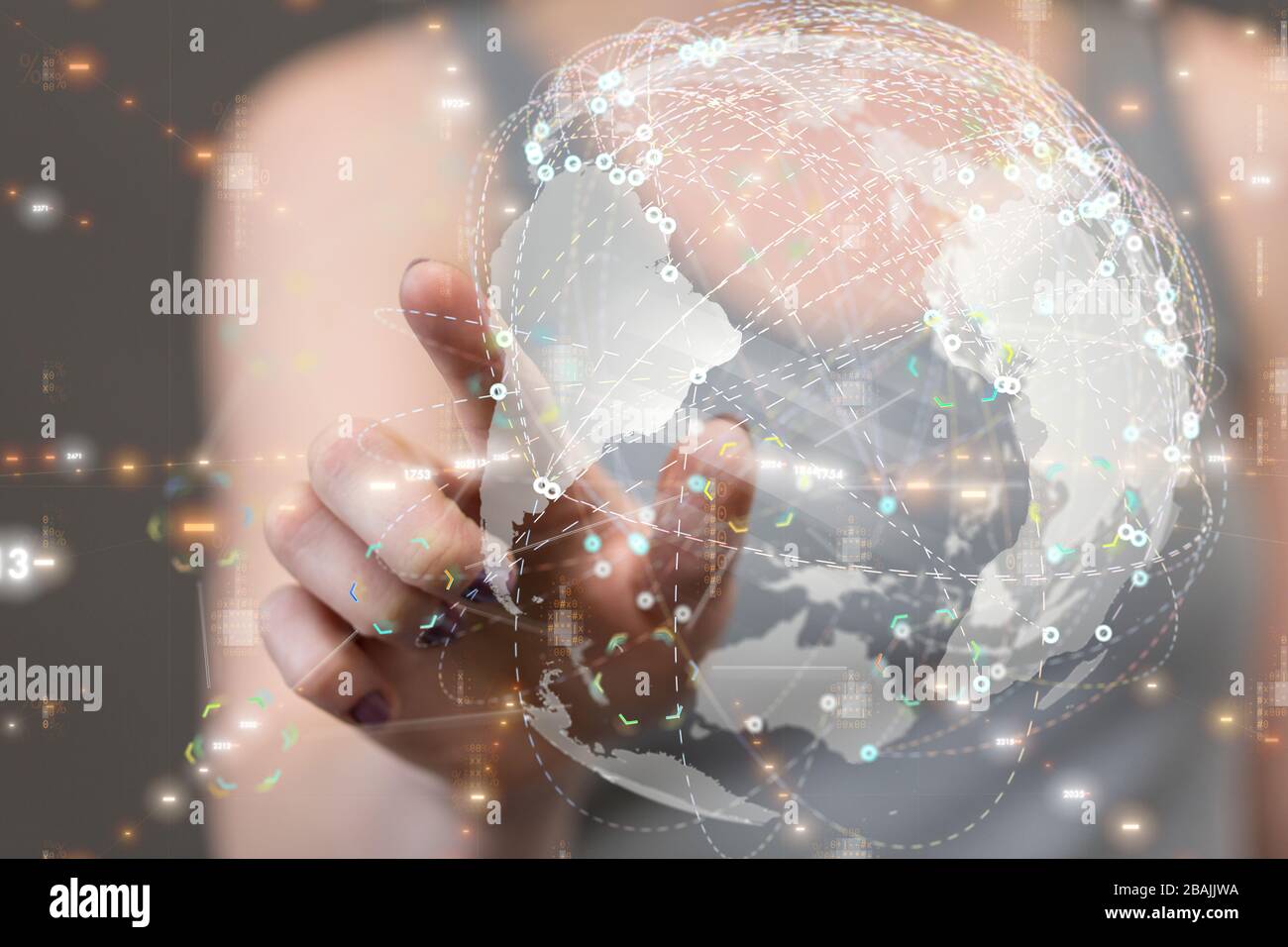 A internet net and data digital concept Stock Photo