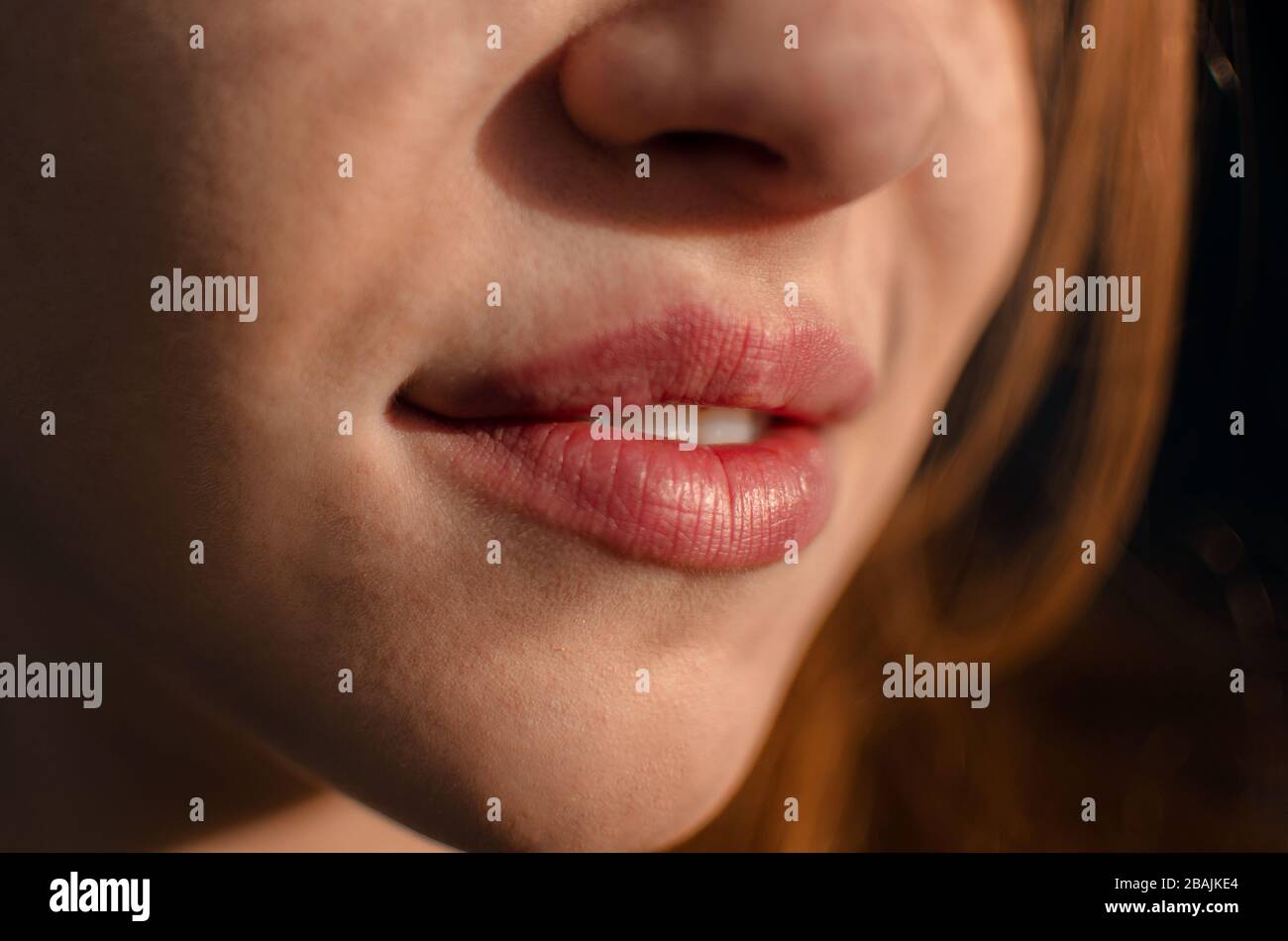 Lips Bodypart woman Stock Photo