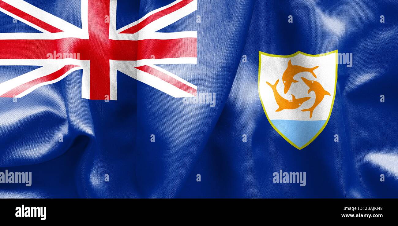 Anguilla Flag Texture Creased And Crumpled Up With Light And Shadows Stock Photo Alamy