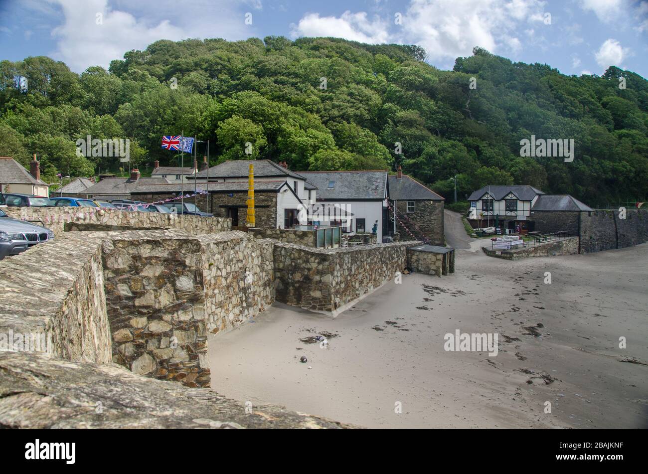 The Rashleigh Inn at Polkerris, Par in Cornwall, England, UK Stock