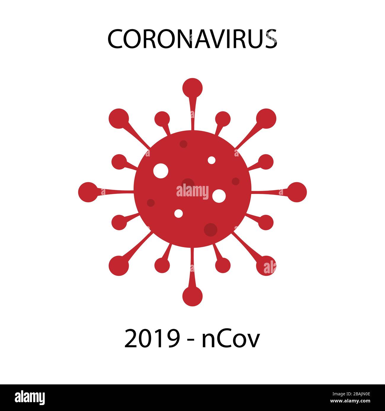 Coronavirus Bacteria Cell Icon, 2019-nCoV. Stock Vector