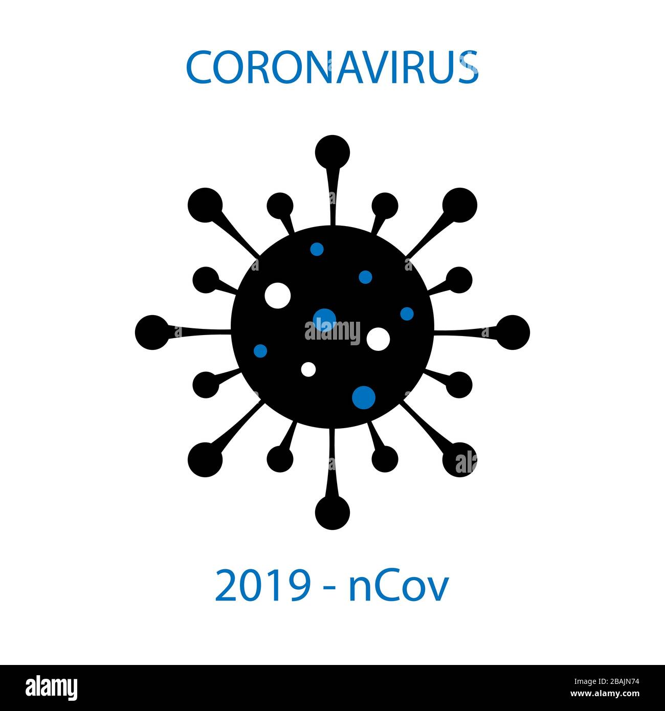 Coronavirus Bacteria Cell Icon, 2019-nCoV. Stock Vector